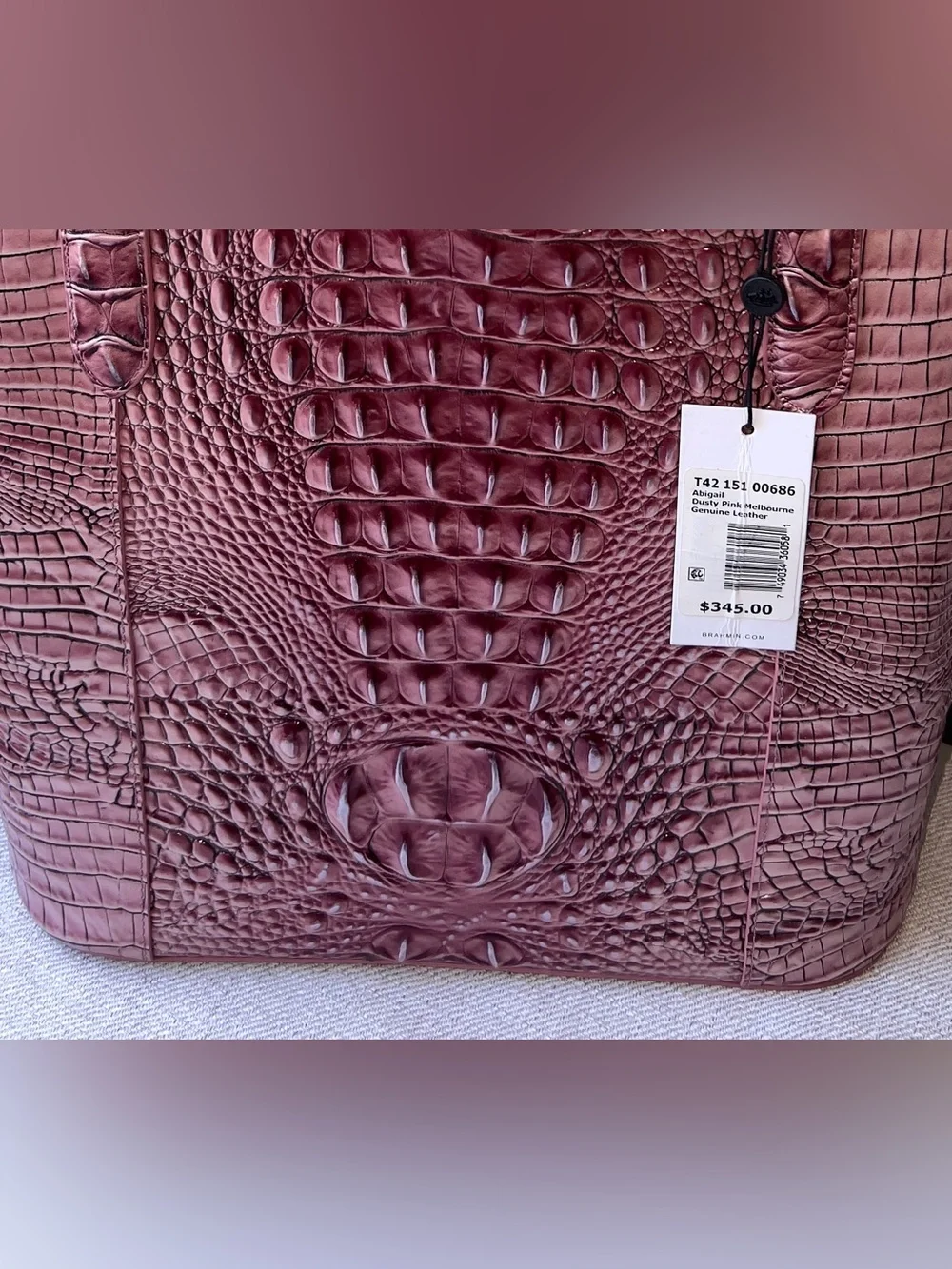 NWT Brahmin Leather Abigail Tote Bag, BCA Dusty Pink